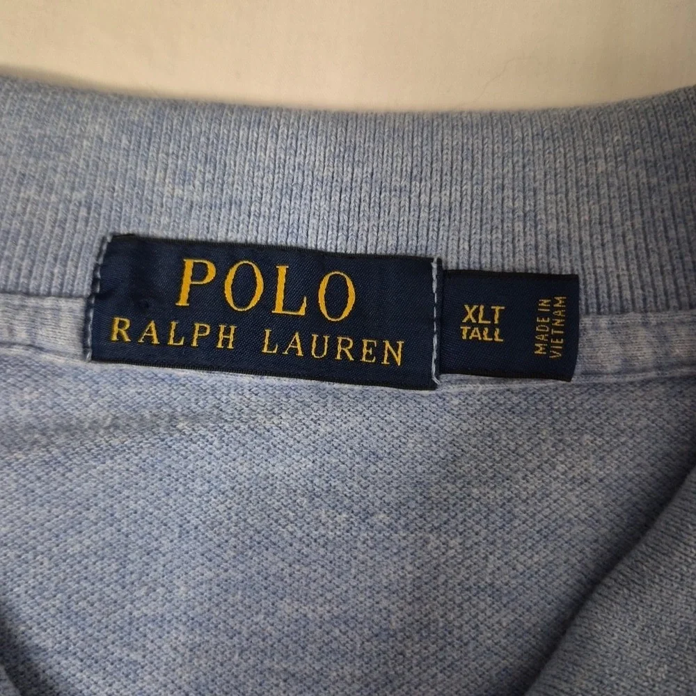 Polo Ralph Lauren Polo Shirt Mens XLT Heather Blue Short Sleeve Pony Golf Preppy